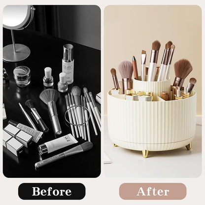 360 Degree Rotating Makeup Brush Holder Cosmetic Brush Holder Large Capacity Lipstick Makeup Brush Pen Eyebrow Pen Jewelry Container