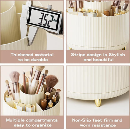 360 Degree Rotating Makeup Brush Holder Cosmetic Brush Holder Large Capacity Lipstick Makeup Brush Pen Eyebrow Pen Jewelry Container